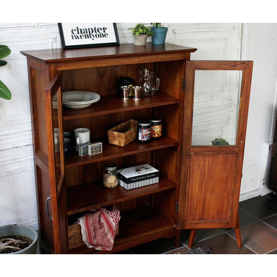 ICHIBA（市場） キャビネット 棚 天然木 マホガニー アンティーク風