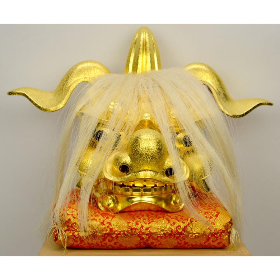 井波彫刻】 『金獅子』 加茂 蕃山 作 （かも ばんざん） 六寸 材質：桐