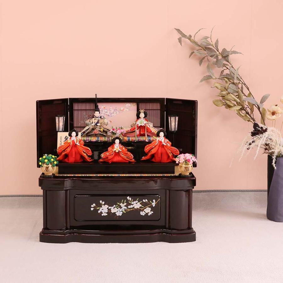 雛人形 収納飾り ひな人形 人形工房 天祥 十二単雛 桜祇園 五人揃 雛