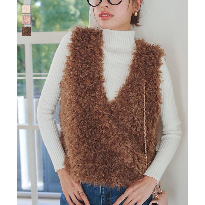 KOBE LETTUCE（神戸レタス） ベスト レディース ボア 秋冬 ファー