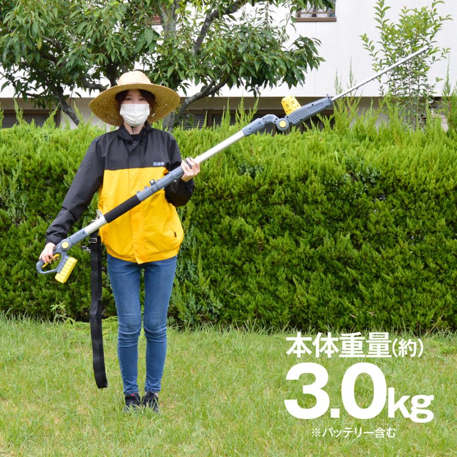 ヘッジトリマー 草刈り機 高枝バリカン（延長ポールなし） 1個 充電式