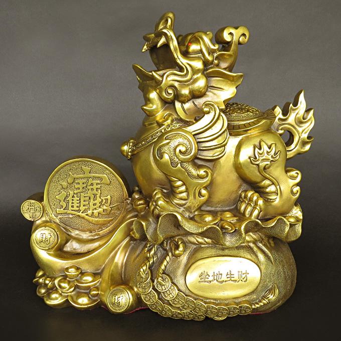 ヒキュウ 貔貅 銅製置物 風水開運 偏財運・ギャンブル・金運上昇