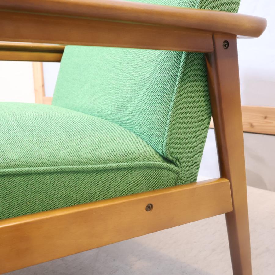 カリモク60 Kチェア タープグリーン 1シーター 北欧スタイル レトロ