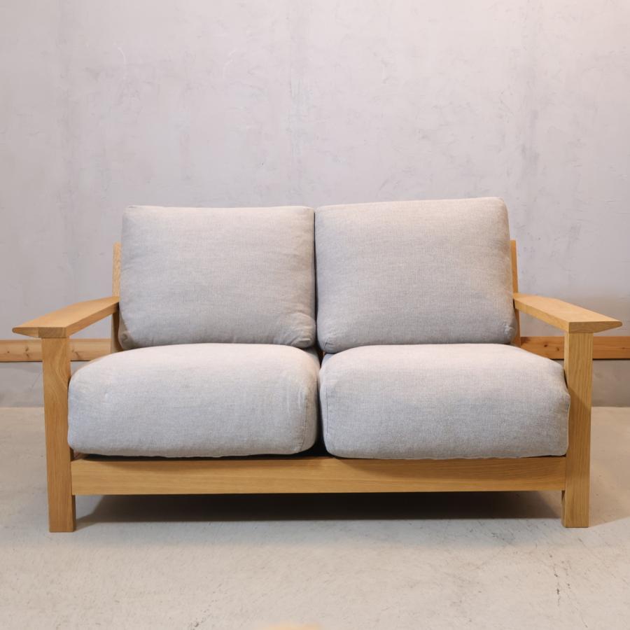 無印良品 MUJI オーク材 フェザー ポケットコイル 2シーターソファ 2人