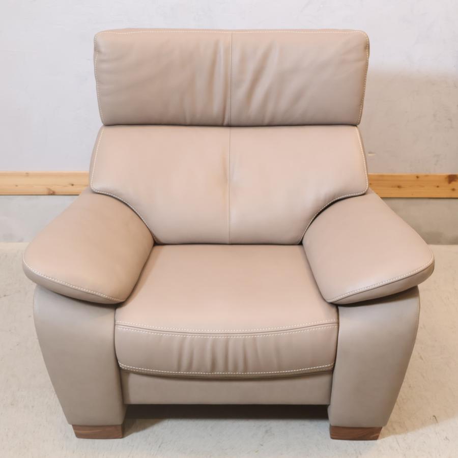 karimoku カリモク家具 ZW73 本革 1人掛けソファ 上品 レザー シングル