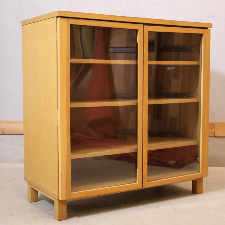 無印良品（MUJI） オーク材 キャビネット・ガラス扉 サイドボード