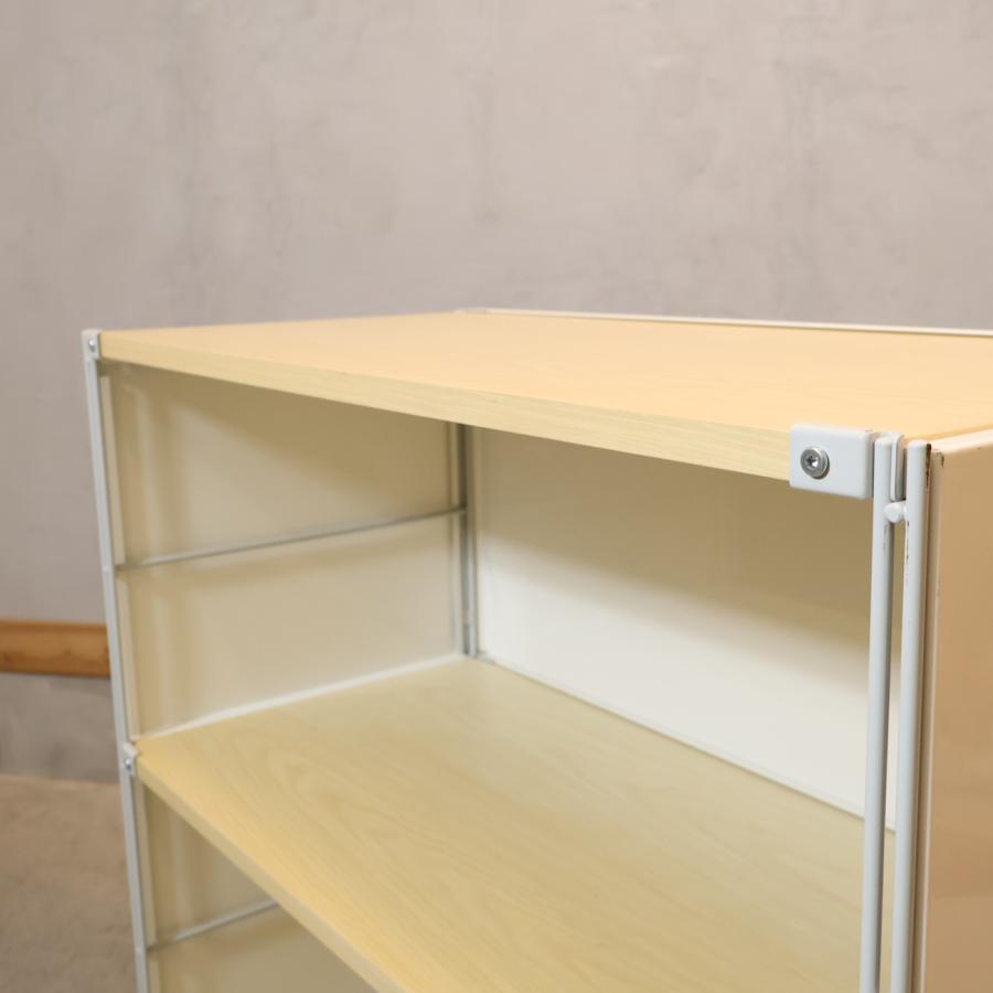 無印良品（MUJI） スチール メープル材 3段ユニットシェルフ パネル付