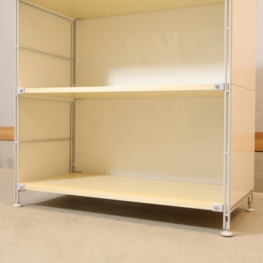 無印良品（MUJI） スチール メープル材 3段ユニットシェルフ パネル付