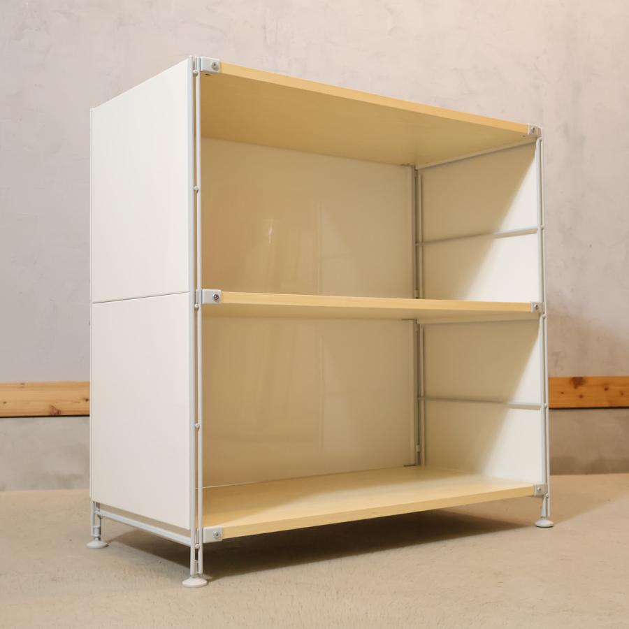 無印良品（MUJI） スチール メープル材 3段ユニットシェルフ パネル付