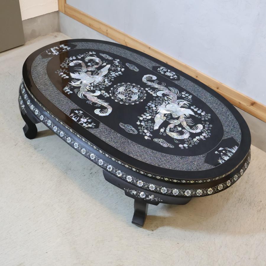 螺鈿細工 ローテーブル 座卓 工芸品 センターテーブル アンティーク調