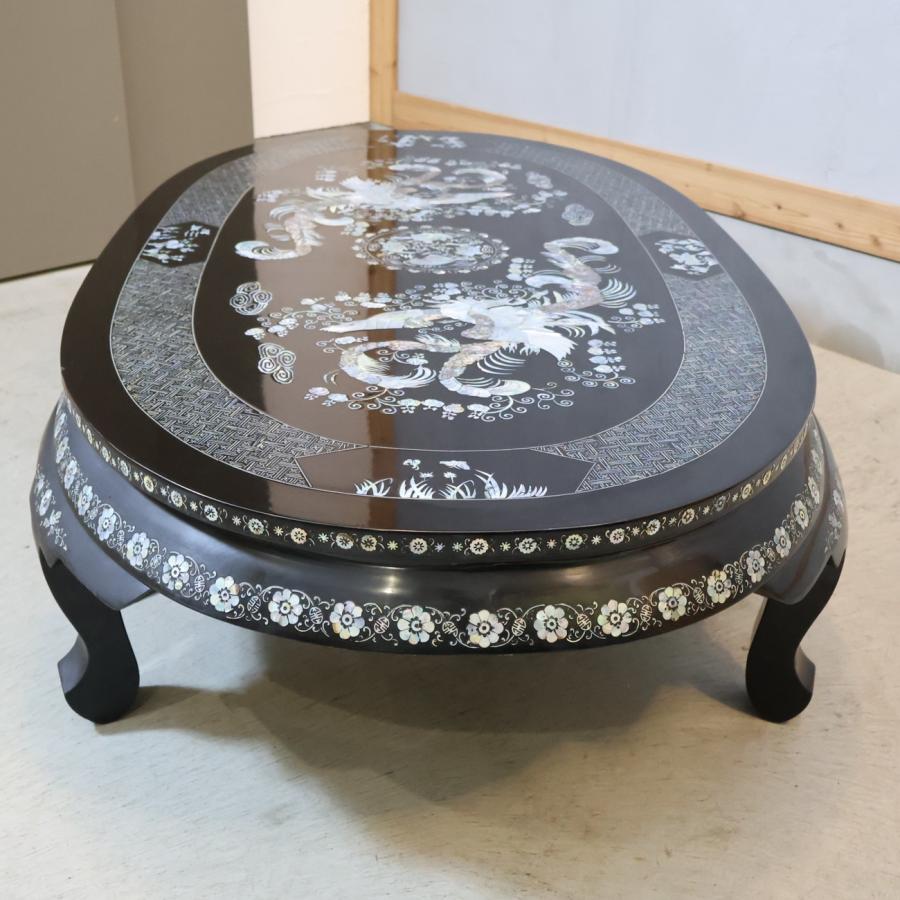 螺鈿細工 ローテーブル 座卓 工芸品 センターテーブル アンティーク調