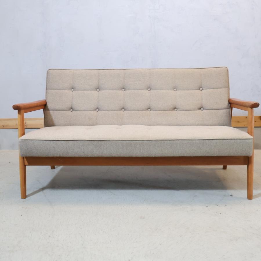 カリモク60 Karimoku60 フラノベージュ チェリー材 Kチェア 2シーター