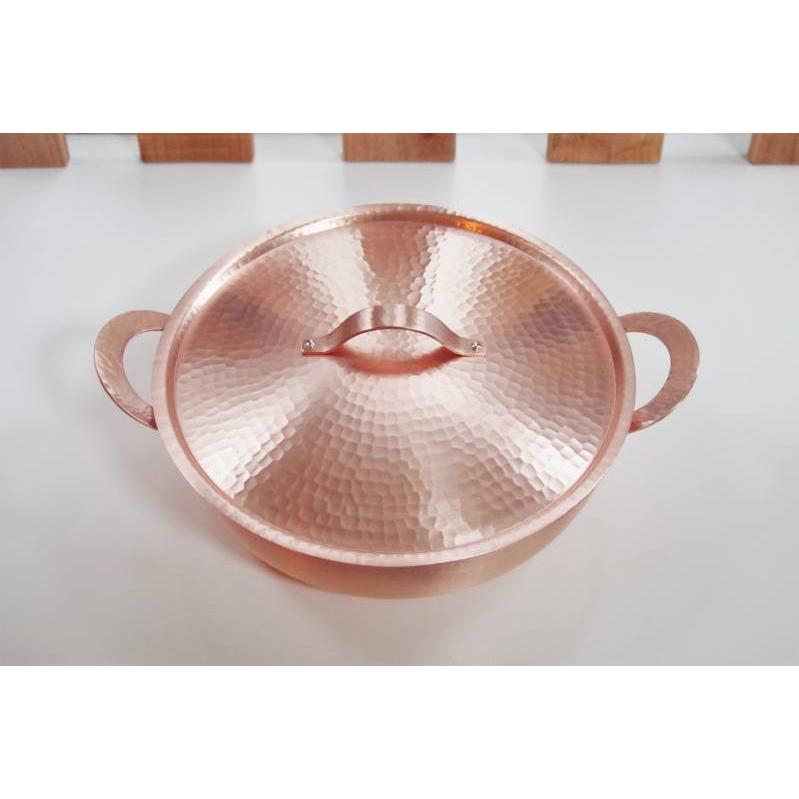新光金属 卓上鍋 26cm 純銅製 手打ち 燕市 プロ 銅鍋 職人技 両手鍋