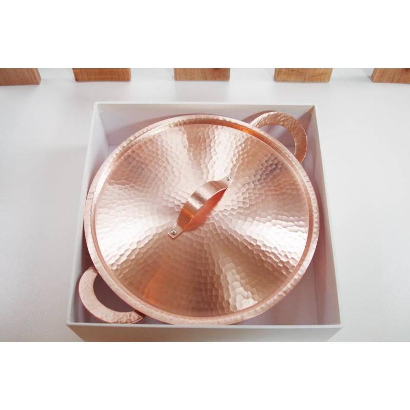 新光金属 卓上鍋 26cm 純銅製 手打ち 燕市 プロ 銅鍋 職人技 両手鍋