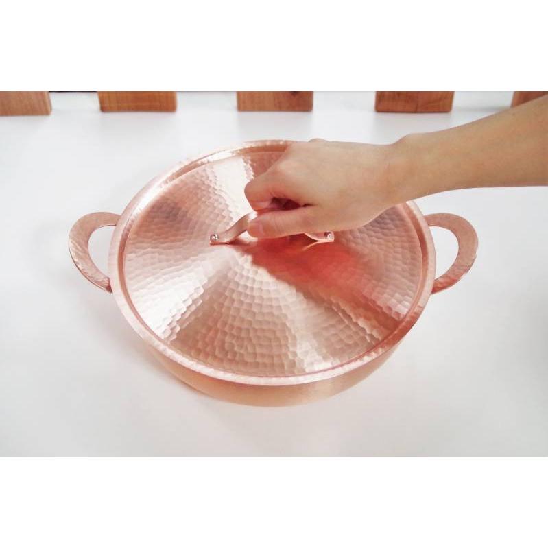 新光金属 卓上鍋 26cm 純銅製 手打ち 燕市 プロ 銅鍋 職人技 両手鍋