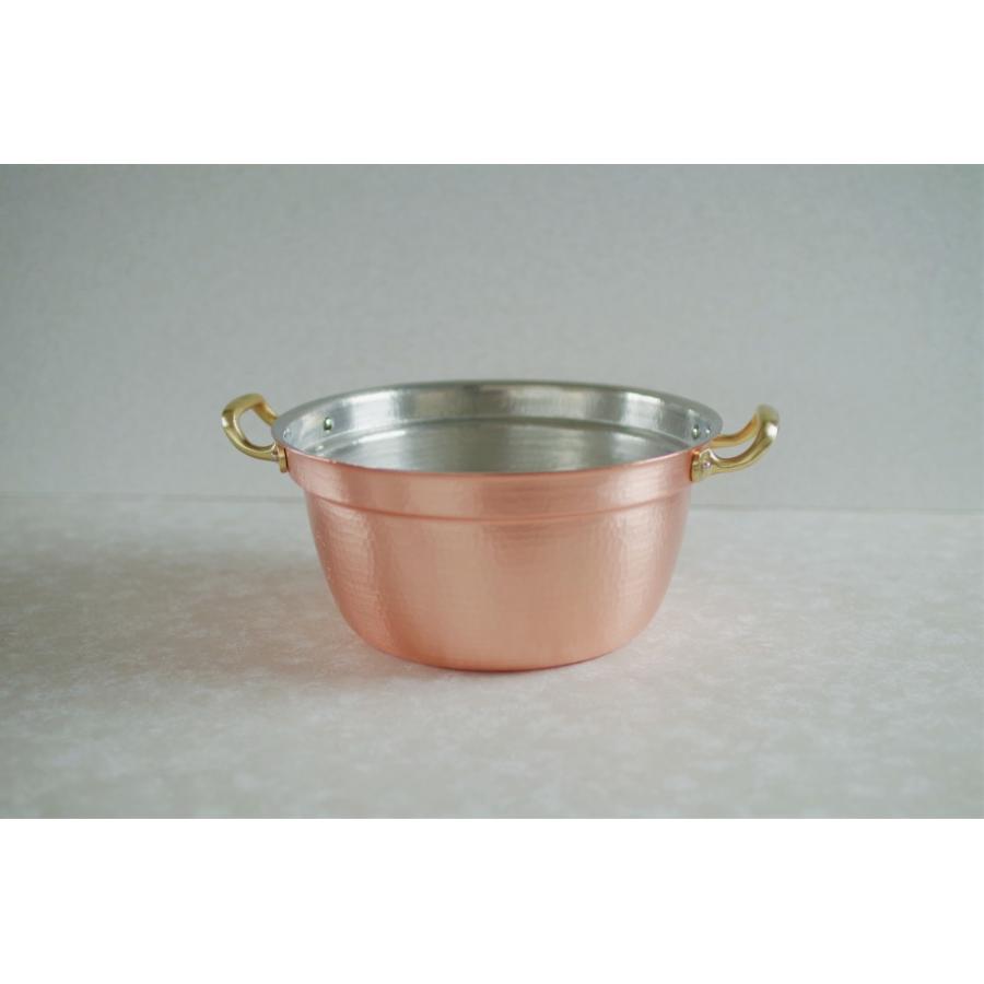 新光金属 段付鍋 純銅製 手打ち 銅 燕 高級鍋 銅製品 両手鍋 鎚目入り