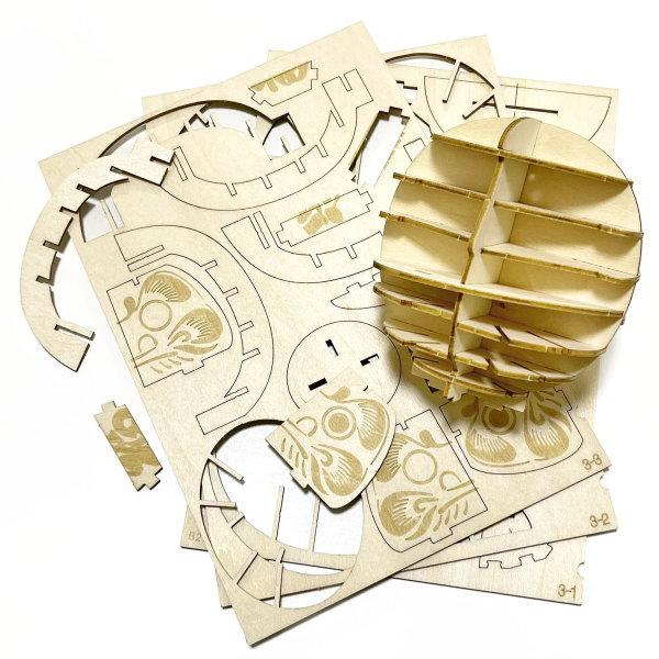 立体パズル 木製 だるま 難易度1 パズル 立体 大人 楽しめる おもちゃ