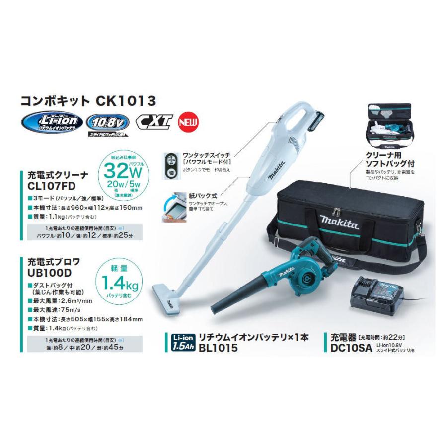 マキタ（makita） コンボキット（クリーナーCL107FD＆ブロワ