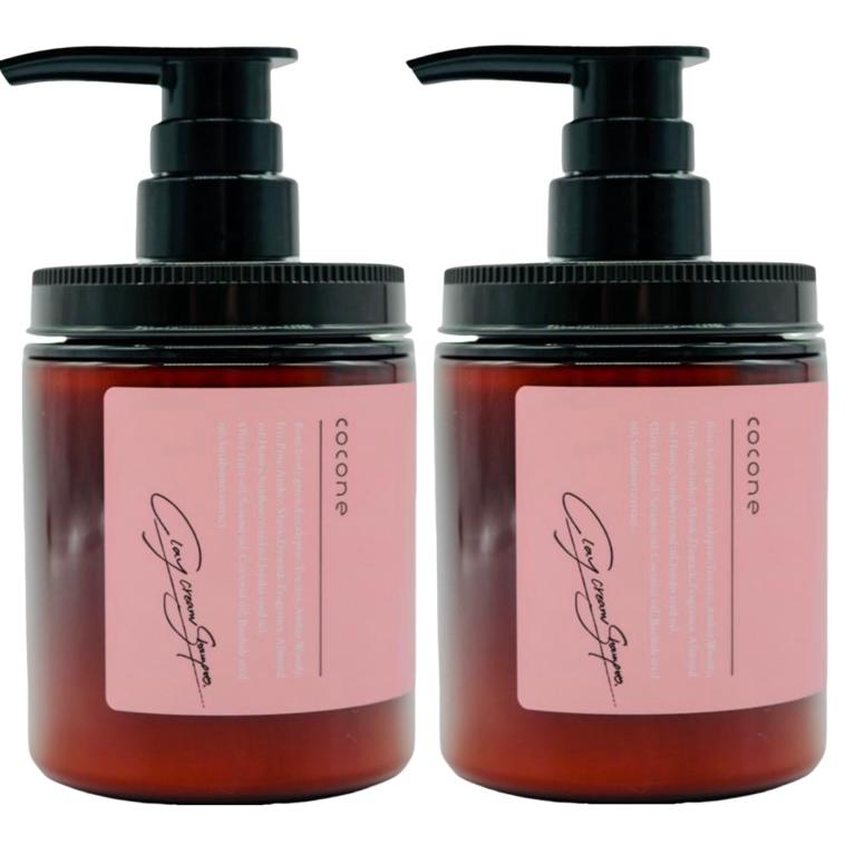 cocone ココネ シャンプー クレイクリーム ローズ ピンク さらさら 2本