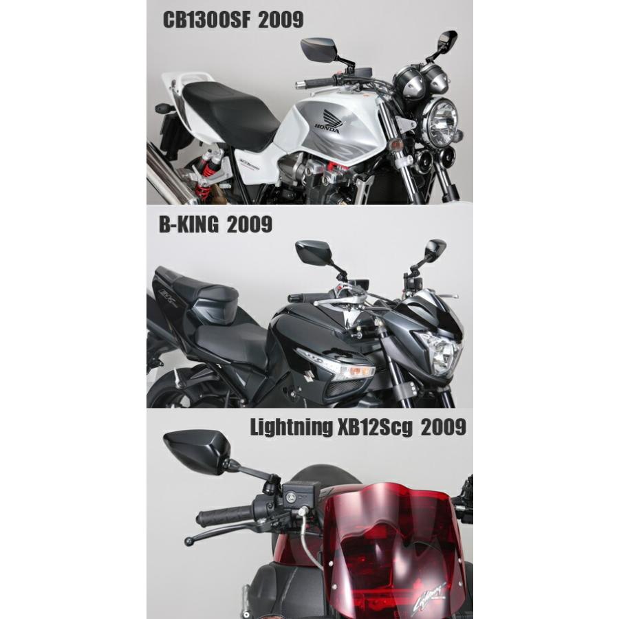 タナックス AOS-104-10BR シャークミラー 10mm ブルー鏡 ブラック 右側