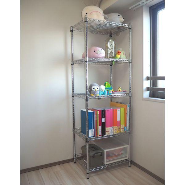 スチールラック キャスター付 5段 幅60 奥行き45 高さ180cm メタル