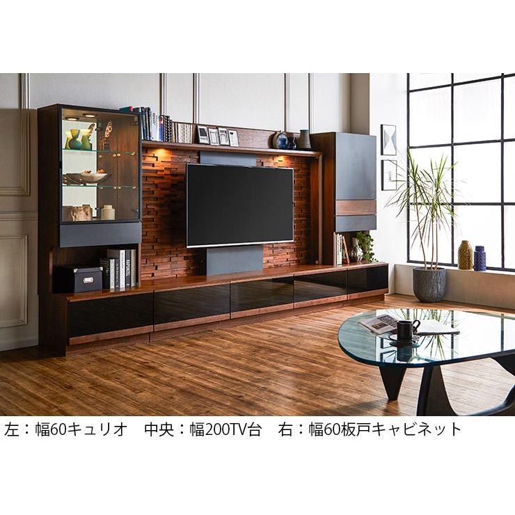 壁面収納 テレビ台 おしゃれ 幅200 奥行49 高さ160 テレビボード ハイ