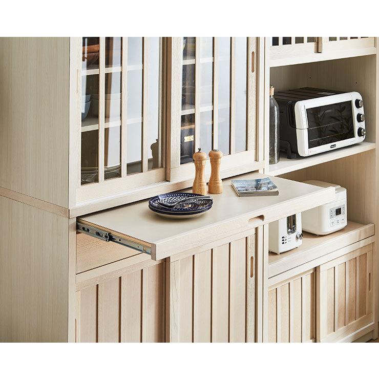 食器棚 キッチンボード カップボード 鎌倉 幅90 ホワイト ブラウン