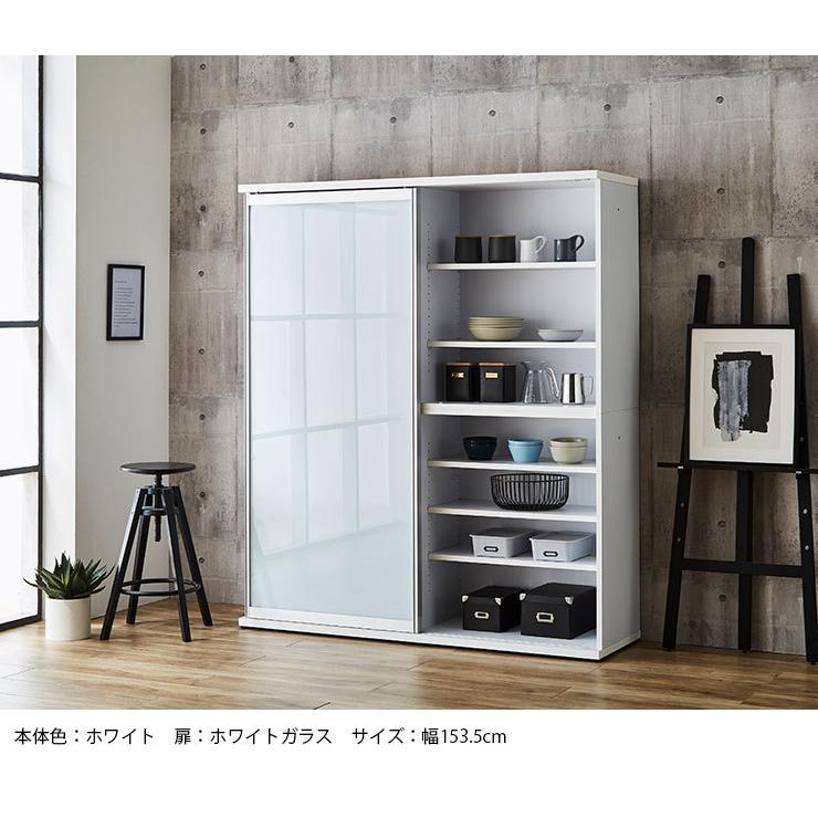 KAGUCOCO 食器棚 完成品 おしゃれ ガラス スライド シンプル 収納