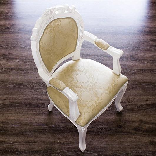 チェアー 椅子 猫脚 アンティーク 肘掛け有り ダイニングチェアー 白