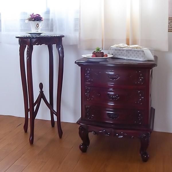 ロココ調 マホガニー家具 アンティーク ブラウン 花台 送料無料