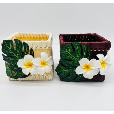 ハワイアン雑貨 インテリア Hawaiian バスケット プルメリア