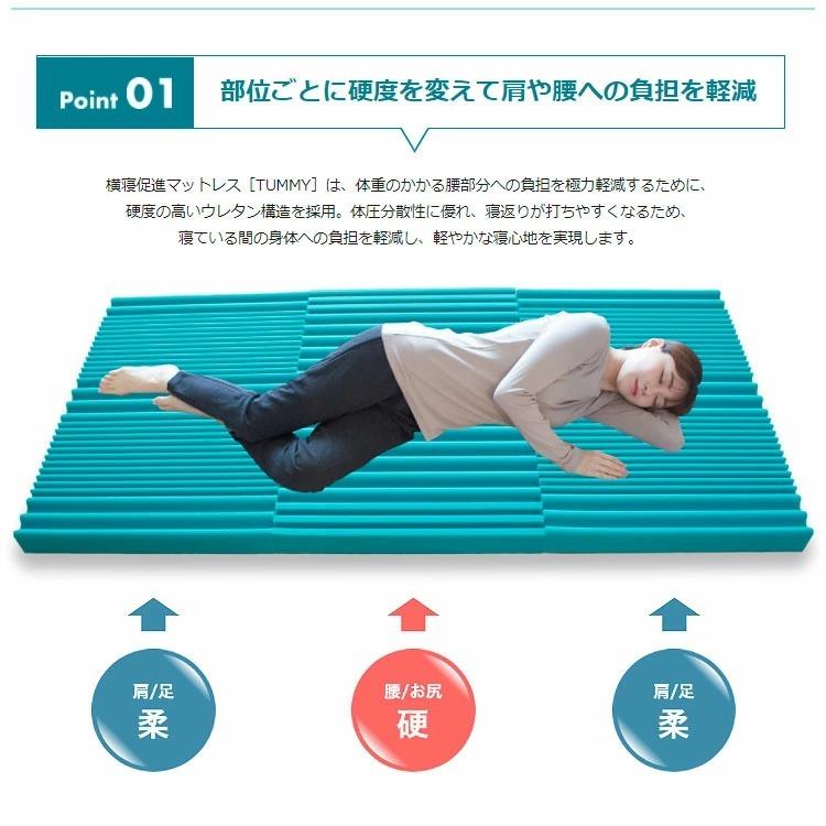 Tummy 横寝促進マットレス シングル（95×195×8cm）高通気【送料無料