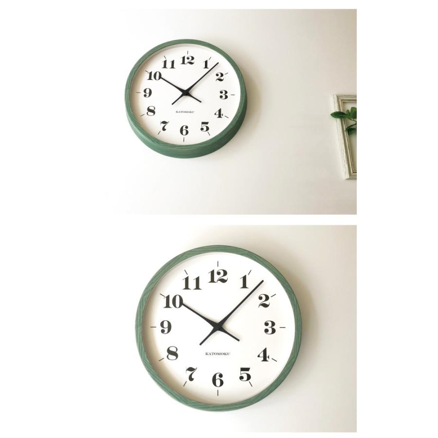 壁掛け時計 電波時計 KATOMOKU muku clock 12 グリーン km-97GRRC 連続