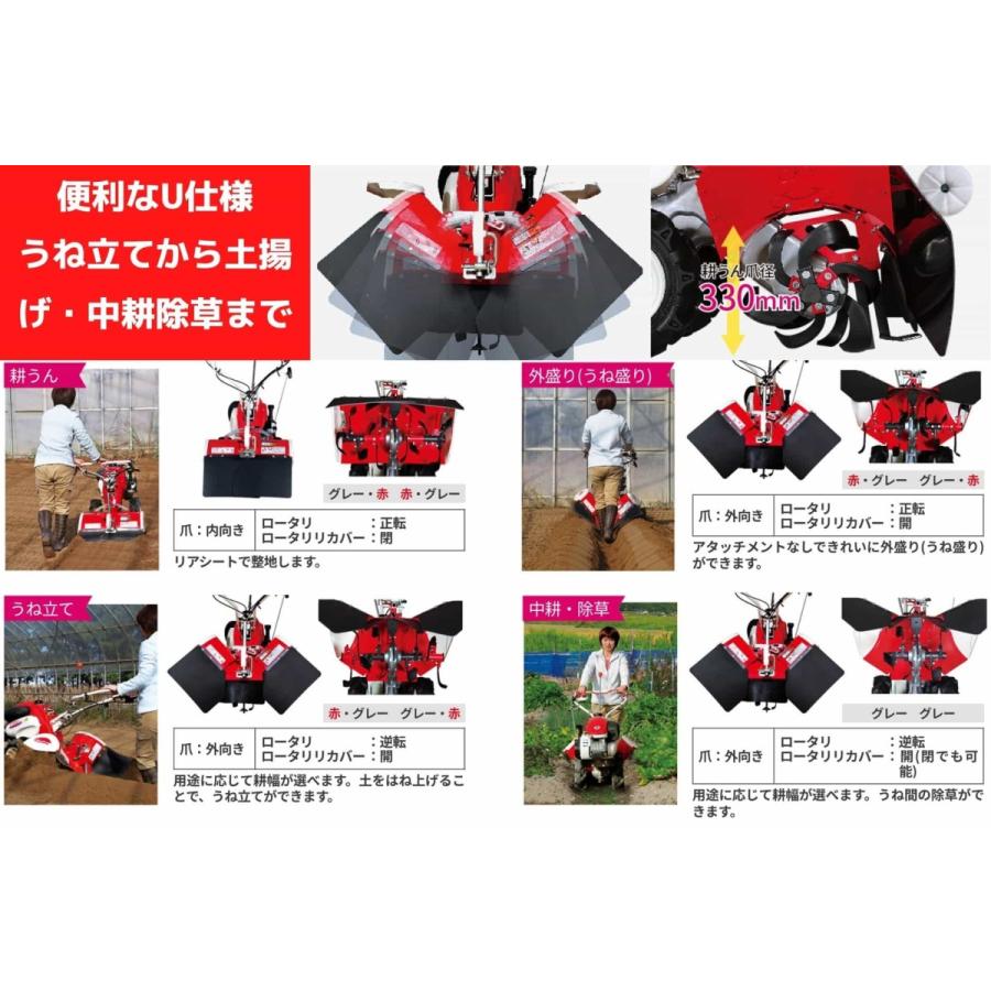 耕運機 MMR400AUN 家庭用 管理機 マイボーイ 耕運幅550mm 楽々畝立て