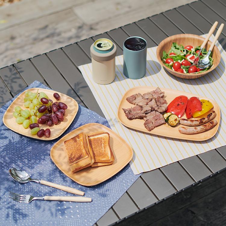 KEYUCA（ケユカ） 木製 食器 お皿 ランチプレート 角皿 20cm×20cm ブナ