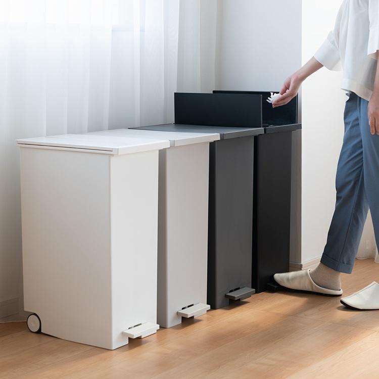 KEYUCA（ケユカ） ゴミ箱 45L 両開き 蓋付き ペダル式 分別 キャスター