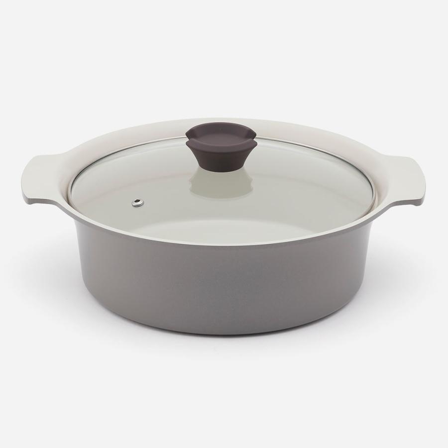 KEYUCA（ケユカ） アルミ製 軽量 鍋 調理鍋 4L ガラス蓋 直火使用可