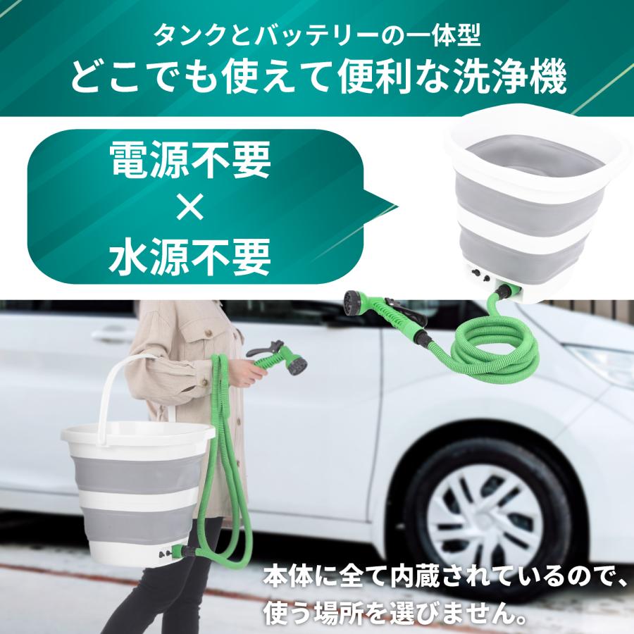 高圧洗浄機 コンパクト コードレス USB充電式 フォームガン 水道接続