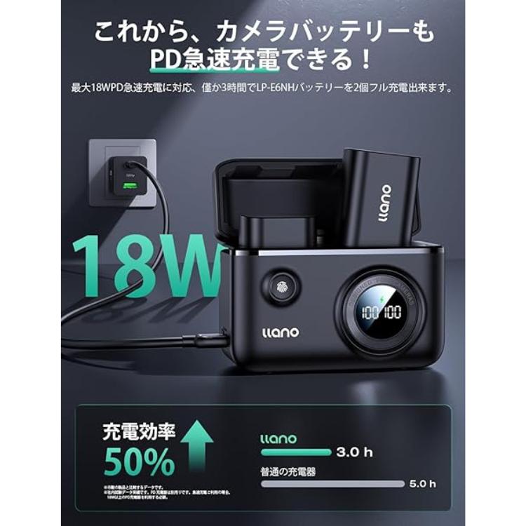llano カメラバッテリー 充電器 EN-EL15a EL15b EL15c EL15用 同時充電