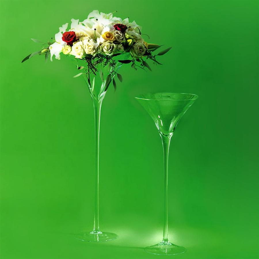 ガラス花瓶 おしゃれ 大型 花器 フラワーベース カクテルグラス