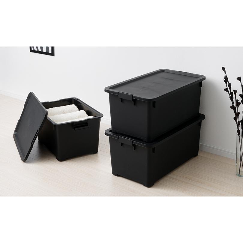 JEJアステージ (3個セット特価) 収納ボックス 深型 奥行70cm 黒