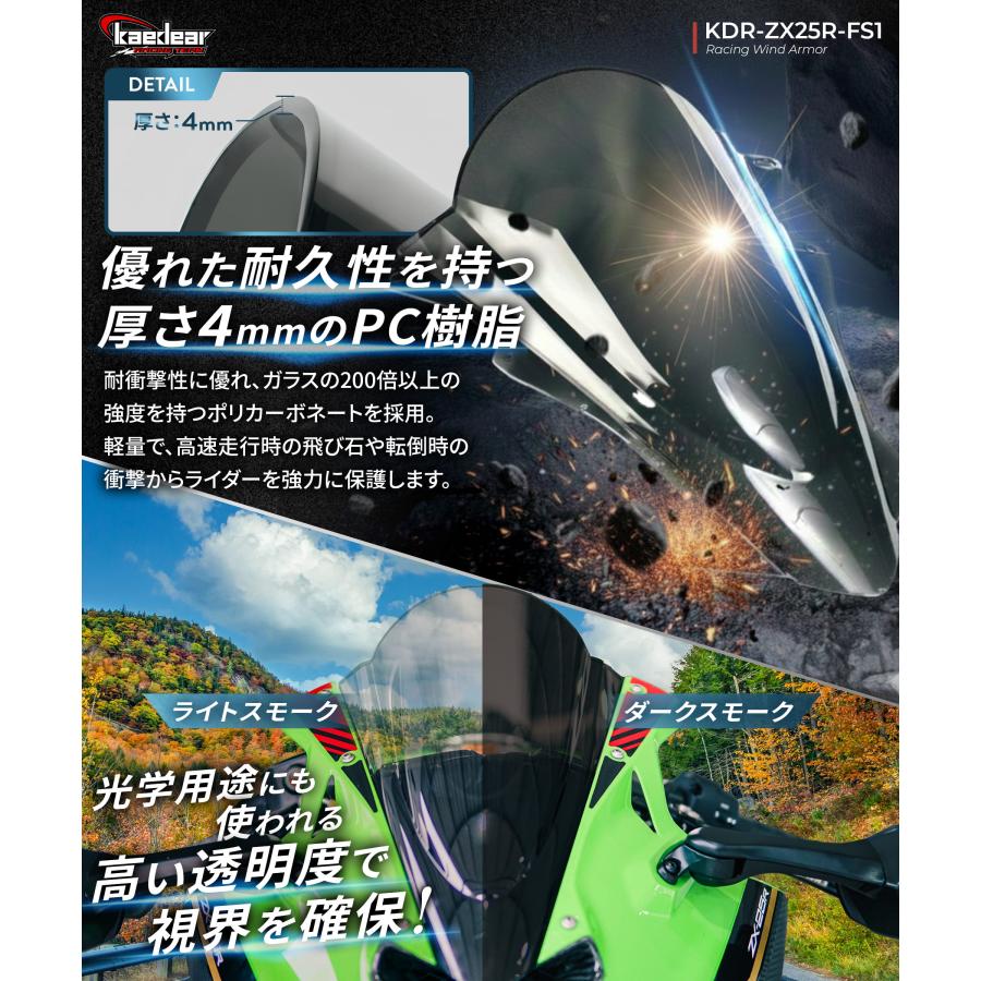 Kaedear（カエディア） ZX-25R ZX-4R スクリーン レーシング ウィンド