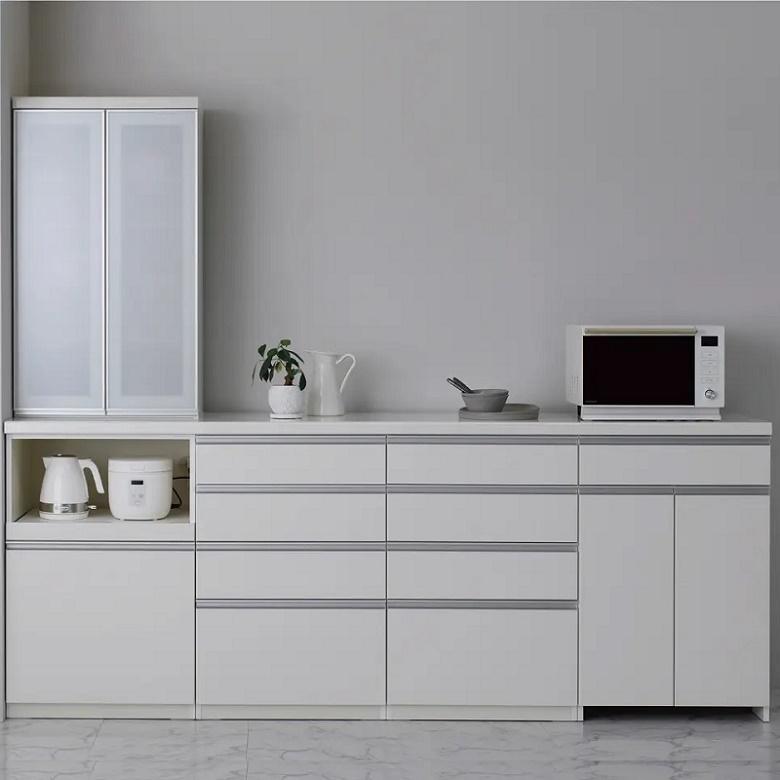 パモウナ 食器棚 下台 幅40cm 引出収納 ハイカウンター 完成品 奥行