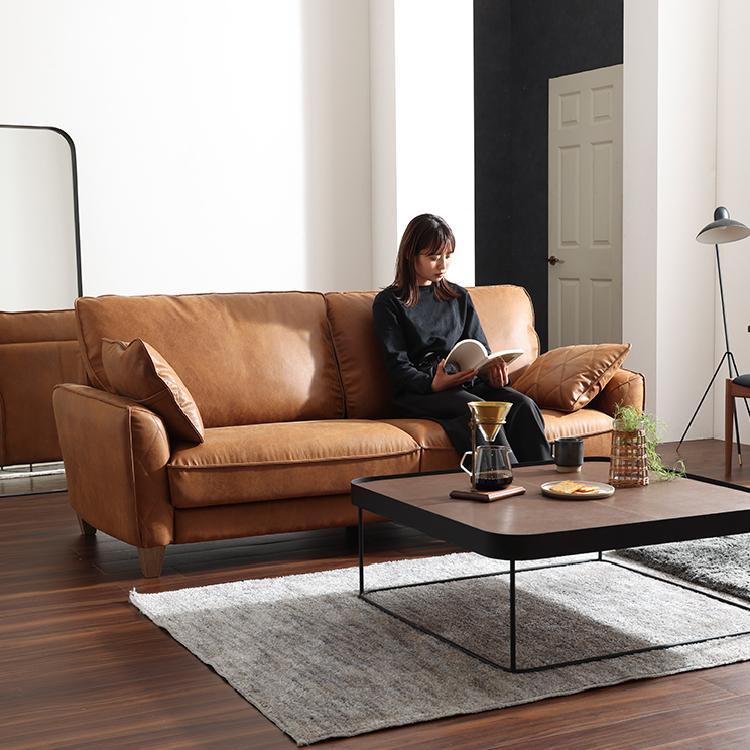 関家具 ソファ 2人掛け おしゃれ 高級 レザーテックス コロンバス