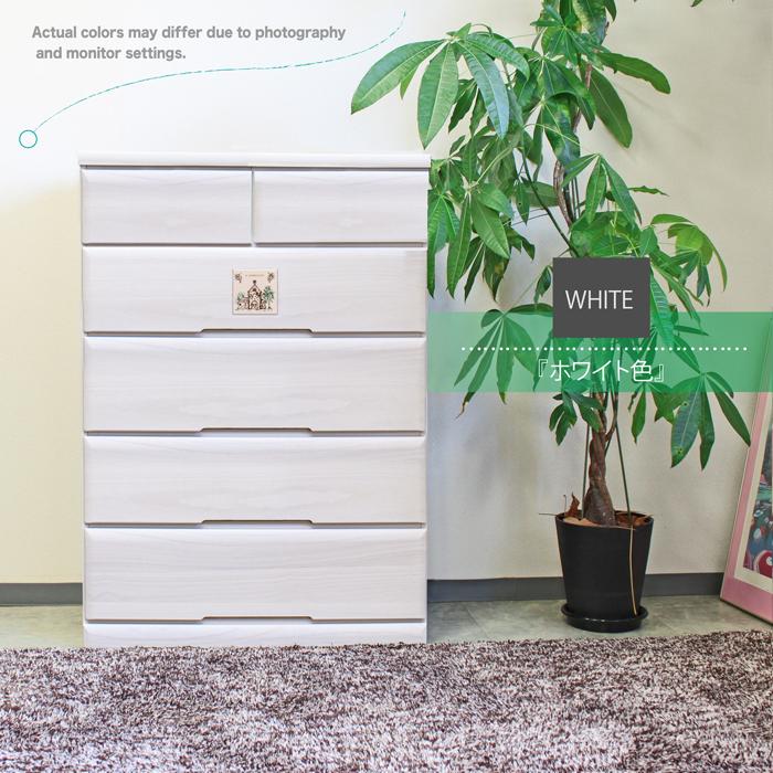 タンス たんす チェスト 木製 ハイチェスト 衣類収納 完成品 幅80cm 5