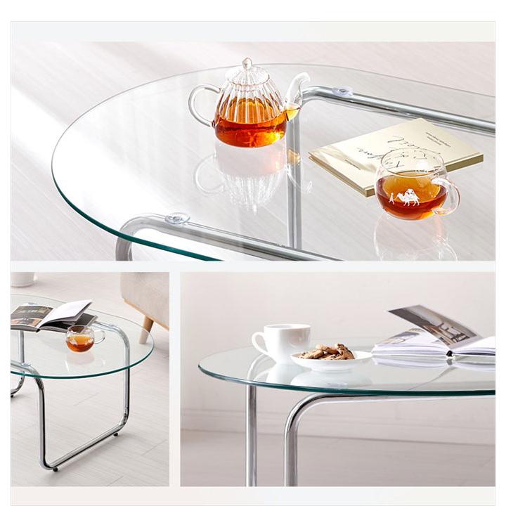 ガラステーブル センターテーブル 楕円 オーバル 楕円形 ガラス