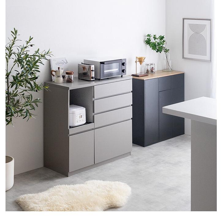 レンジ台 ラック キッチンボード カップボード 食器棚 収納 扉