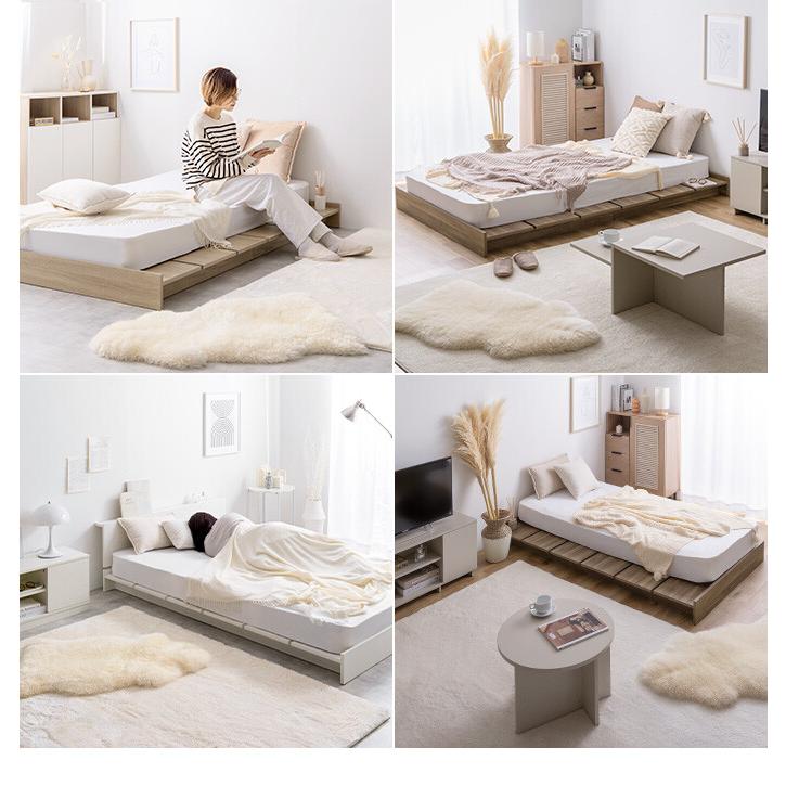 ベッド フレーム セミシングルショート ロー ステージ すのこ 韓国