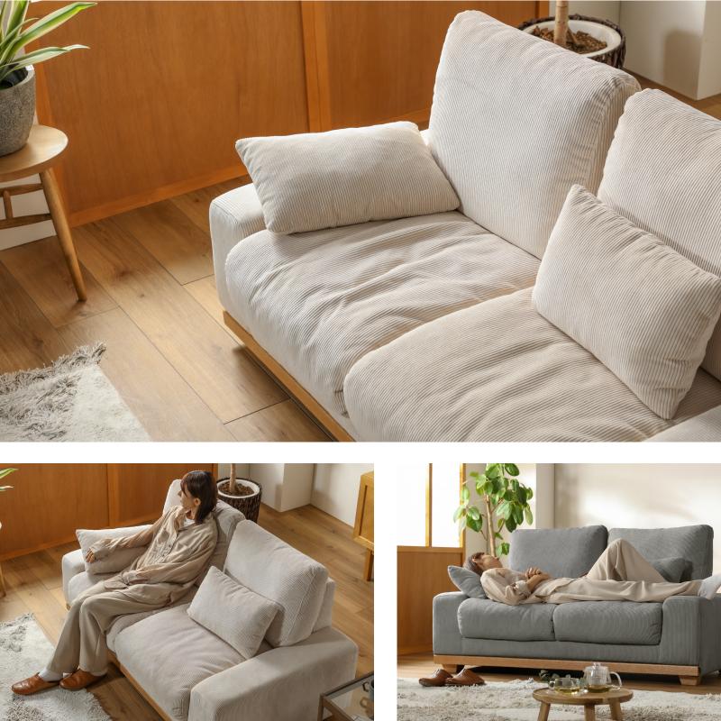 関家具 ソファー ソファ 2人掛け 二人掛け フェザー クッション付 布