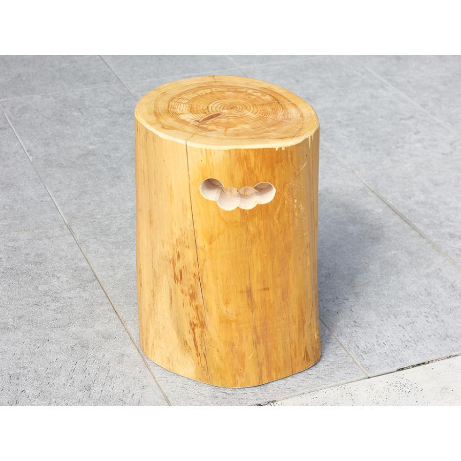 檜 丸太 スツール 椅子 No.1552 ヒノキ香る天然無垢丸太スツール｜森を